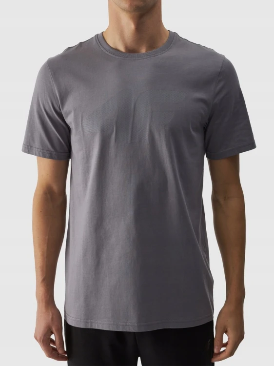 Nowy!Oryginalny 4F tshirt męski XXL ciemno szary z dużym czarnym logo (207)