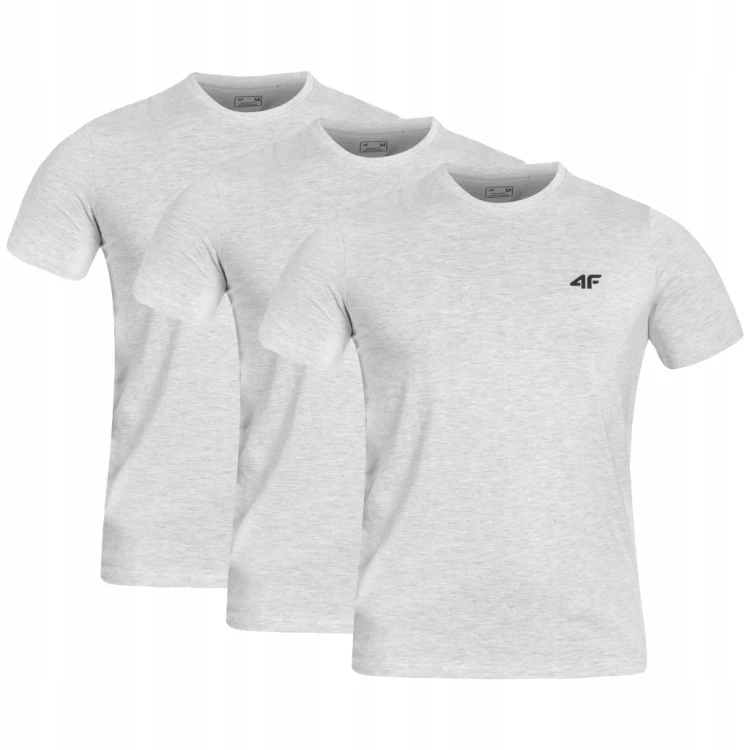 Nowy! Oryginalny 4F t-shirt męski 1szt XXL szary z małym czarnym logo (460)