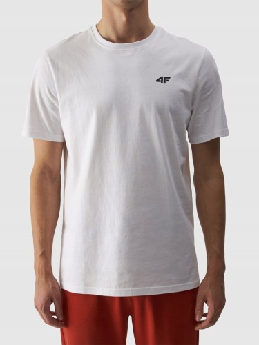 Nowy! Oryginalny 4F t-shirt męski XL biały z małym czarnym logo (583)
