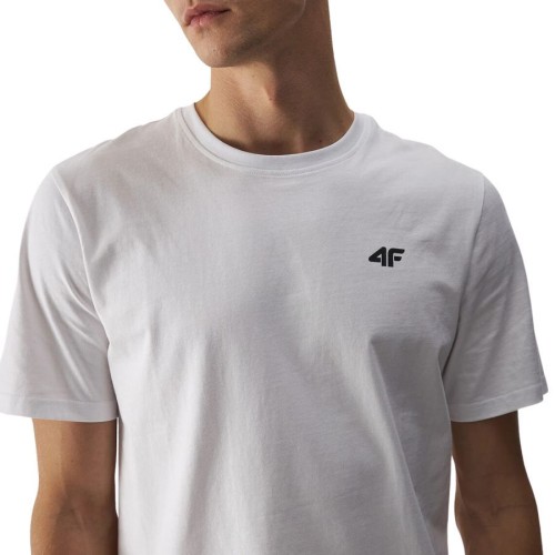 Nowy! Oryginalny 4F t-shirt męski XL biały z małym czarnym logo (583)