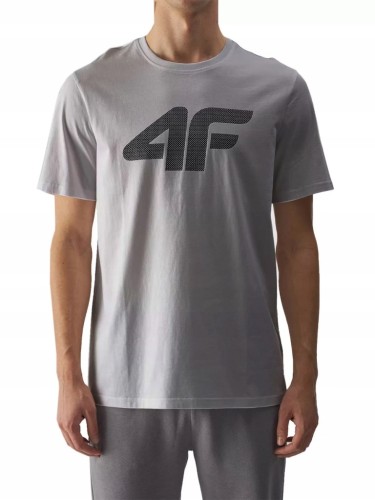 Nowy! Oryginalny 4F tshirt męski XL ciemno szary z dużym czarnym logo (214)