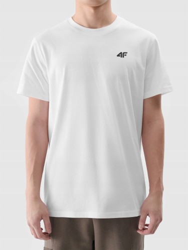 Nowy! Oryginalny 4F t-shirt męski XL biały z małym czarnym logo (387)