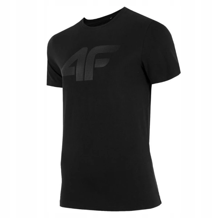 Nowy! Oryginalny 4F t-shirt męski M czarny z dużym czarnym logo (958)
