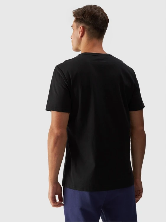 Nowy! Oryginalny 4F t-shirt męski M czarny z dużym czarnym logo (958)