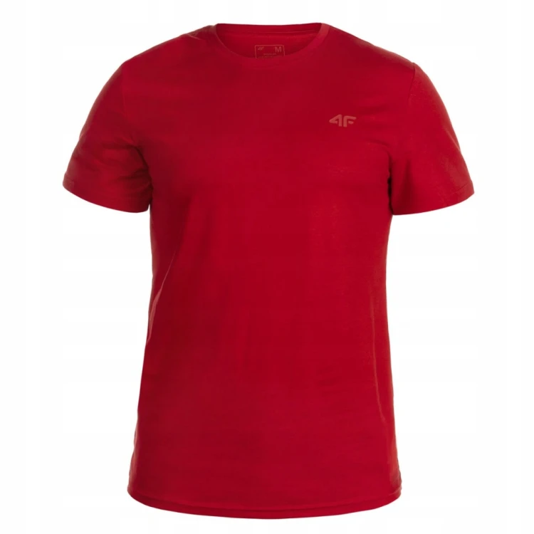 Nowy! Oryginalny 4F t-shirt męski M czerwony z małym czerwonym logo (653)