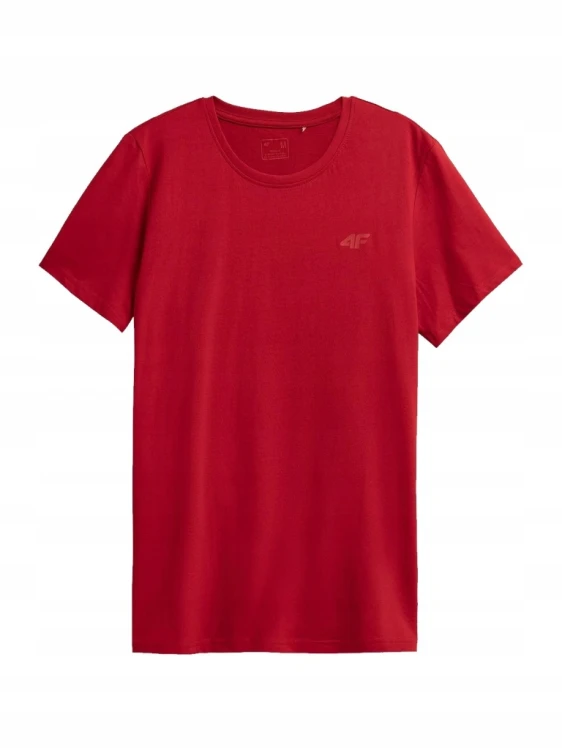 Nowy! Oryginalny 4F t-shirt męski M czerwony z małym czerwonym logo (653)