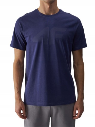 Nowy! Oryginalny 4F t-shirt męski L granatowy z dużym granatowym logo (153)
