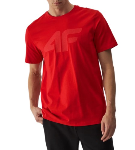 Nowy! Oryginalny 4F t-shirt męski L czerwony z dużym czerwonym logo (859)