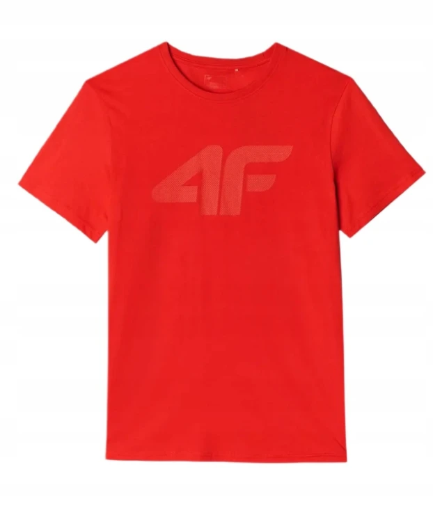 Nowy! Oryginalny 4F t-shirt męski L czerwony z dużym czerwonym logo (859)