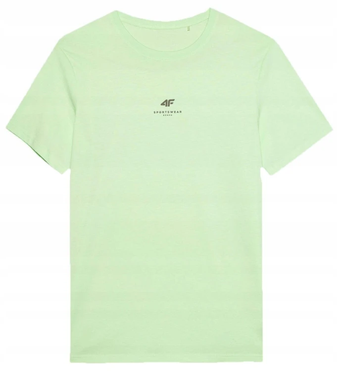 Nowy! Oryginalny 4F t-shirt męski L jasno zielony z logo pośrodku (777)
