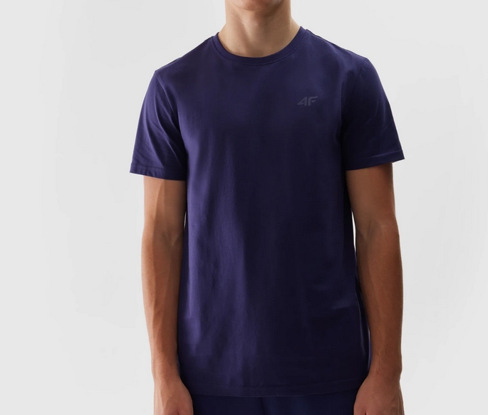 Nowy! T-shirt męski 4F regular granatowy bawełna M z małym logo (699)