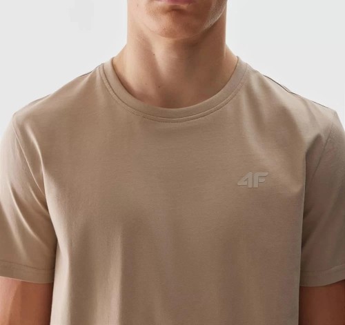 Nowy! Oryginalny 4F t-shirt męski M beżowy z małym beżowym logo (705)
