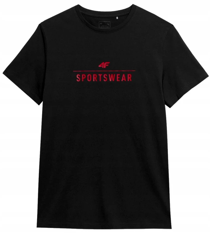 Nowy! Oryginalny 4F t-shirt męski M granatowy z czerwonym Sportswear (200)