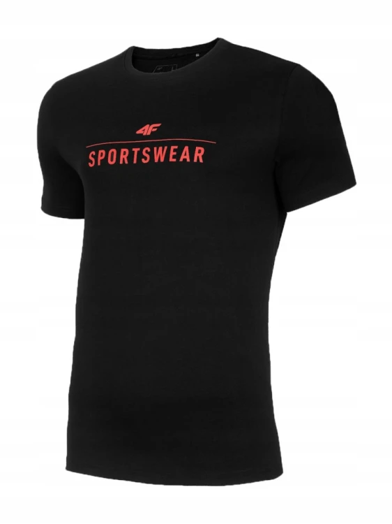 Nowy! Oryginalny 4F t-shirt męski M granatowy z czerwonym Sportswear (200)