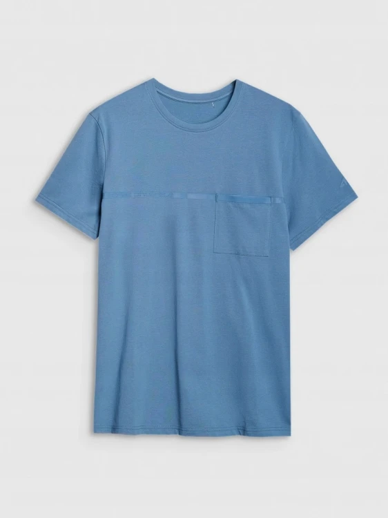 Nowy! Oryginalny 4F t-shirt męski S ciemno niebieski z kieszonką (411)