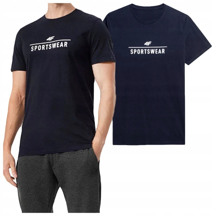 Nowy! Oryginalny 4F t-shirt męski S ciemno granatowy Sportswear (968)