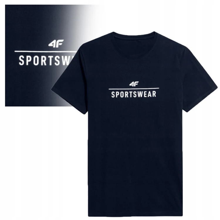 Nowy! Oryginalny 4F t-shirt męski S ciemno granatowy Sportswear (968)