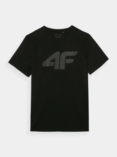 Nowy! Oryginalny 4F t-shirt męski S czarny z dużym czarnym logo (897)
