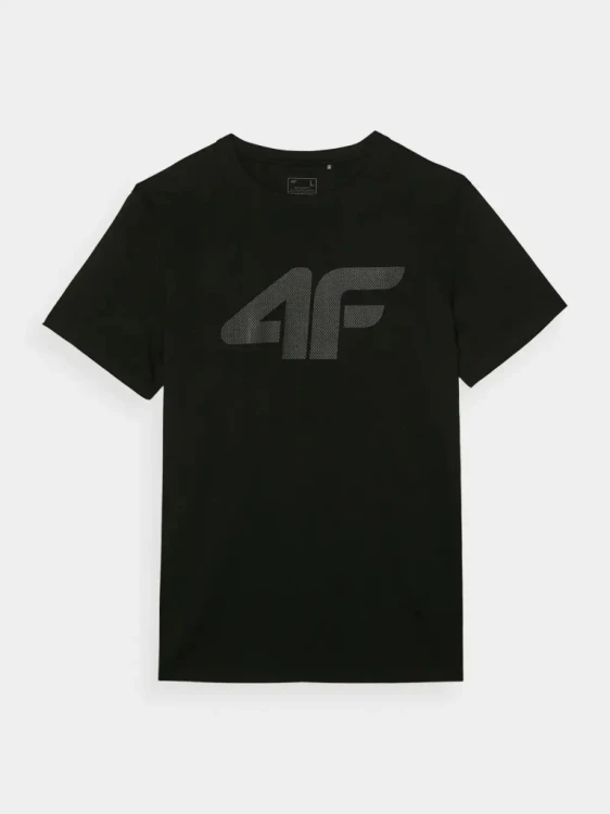 Nowy! Oryginalny 4F t-shirt męski S czarny z dużym czarnym logo (897)