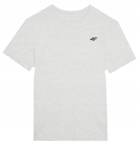 Nowy! Oryginalny 4F t-shirt męski S szary z małym czarnym logo (576)
