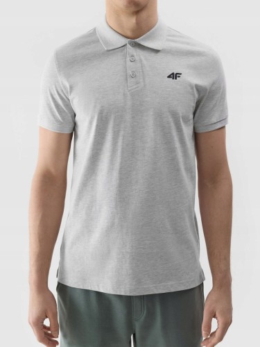 Nowa! Oryginalna 4F koszulka Polo S męska szara z małym czarnym logo (552)
