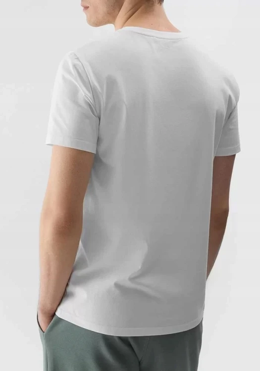 Nowy! Oryginalny 4F t-shirt męski S biały z dużym czarnym logo (214)