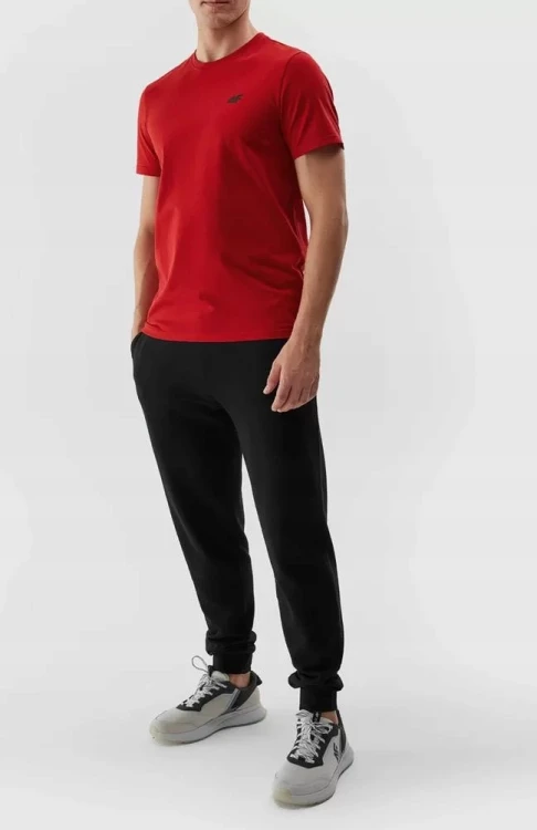 Nowy! Oryginalny 4F t-shirt męski S czerwony z małym czarnym logo (521)