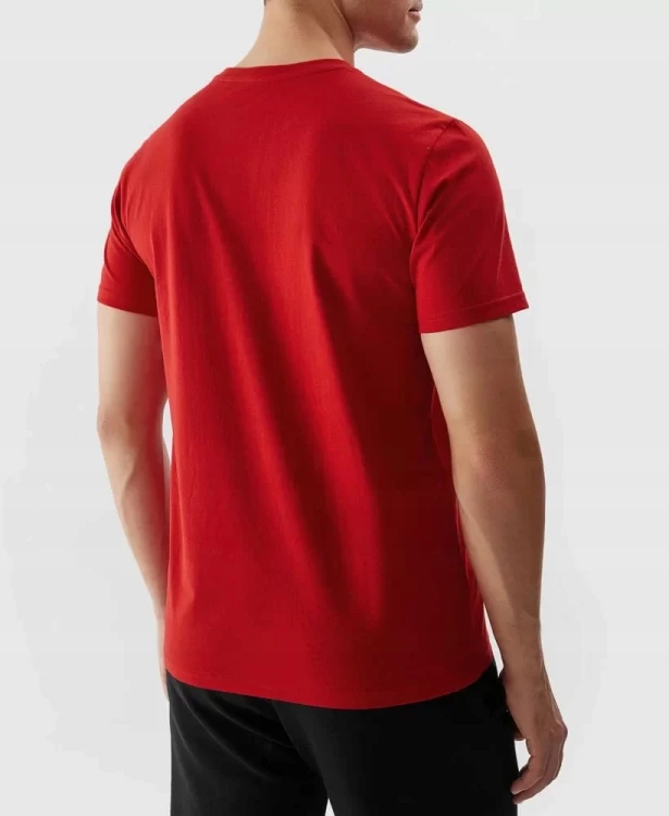 Nowy! Oryginalny 4F t-shirt męski S czerwony z małym czarnym logo (521)