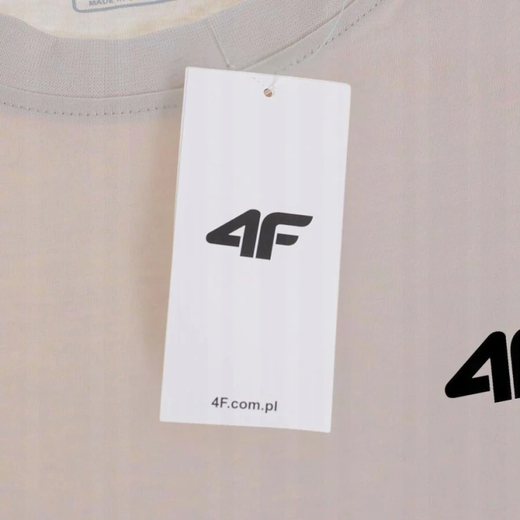 Nowy! Oryginalny 4F t-shirt męski S ciepło-jasno-szary z małym logo (572)