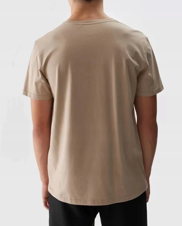 Nowy! Oryginalny 4F t-shirt męski S beżowy z małym beżowym logo (668)