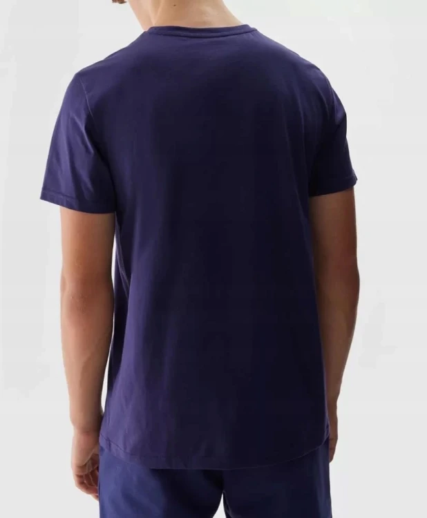 Nowy! Oryginalny t-shirt 4F granatowy S męski z małym granatowym logo (644)