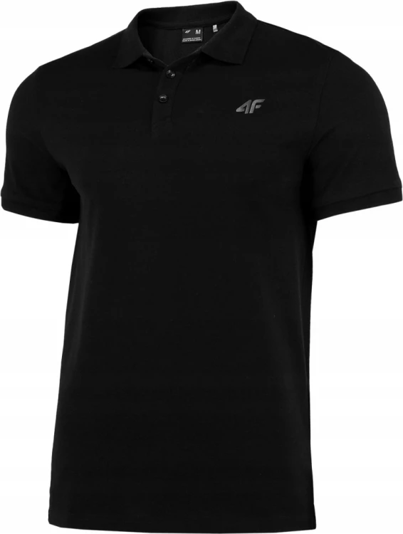 Nowa! Oryginalna 4F koszulka Polo S czarna z małym czarnym logo (453)