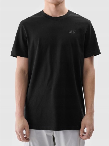 Nowy! Oryginalny 4F T-shirt S męski czarny z małym czarnym logo (226)