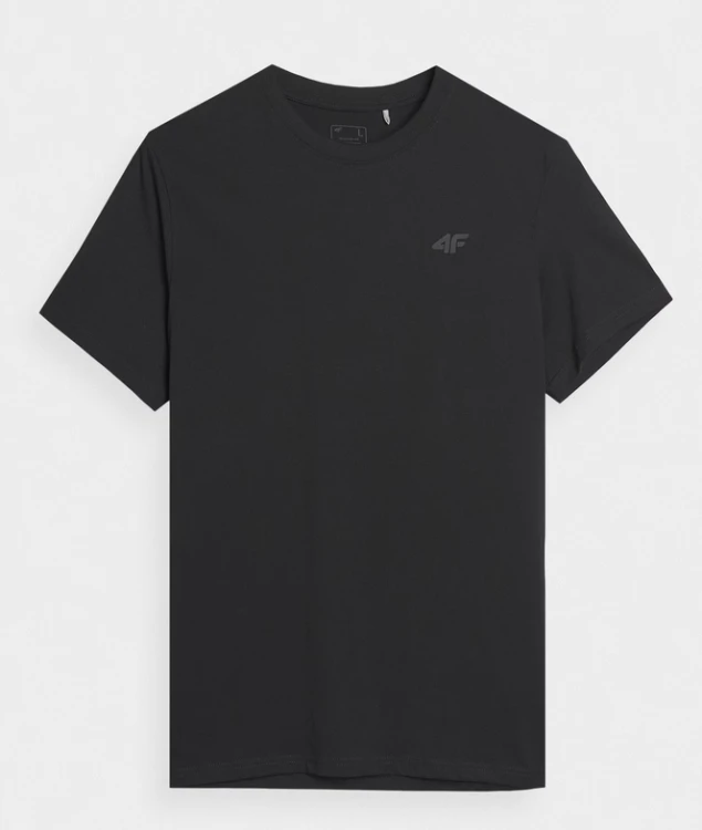 Nowy! Oryginalny 4F T-shirt S męski czarny z małym czarnym logo (226)