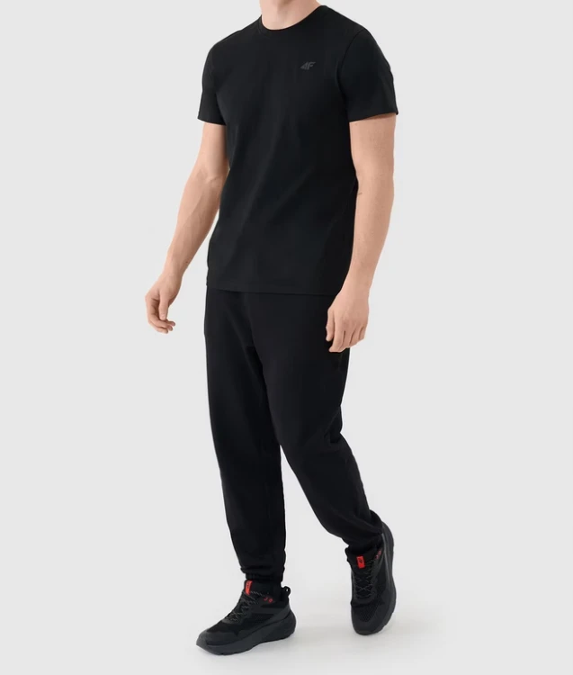Nowy! Oryginalny 4F T-shirt S męski czarny z małym czarnym logo (226)