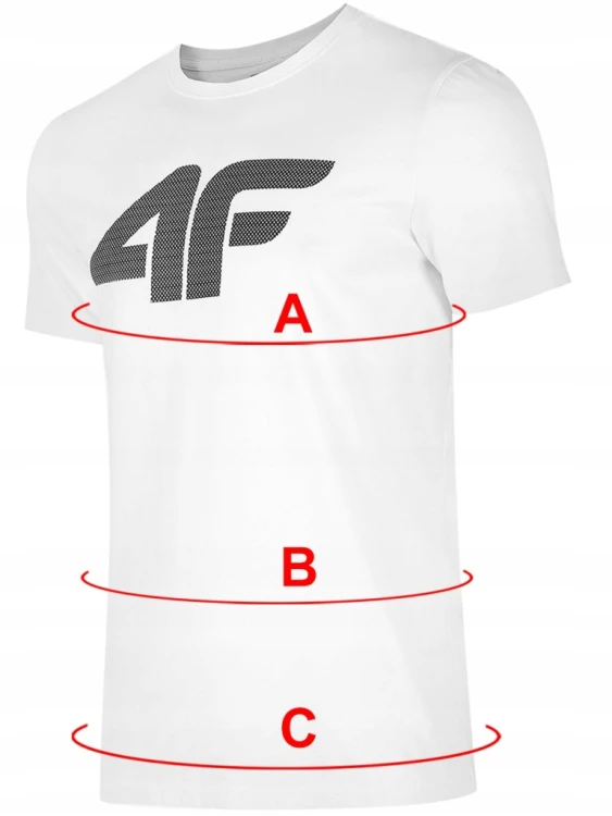 Nowy! Oryginalny 4F T-shirt S męski biały z dużym czarnym logo (108)