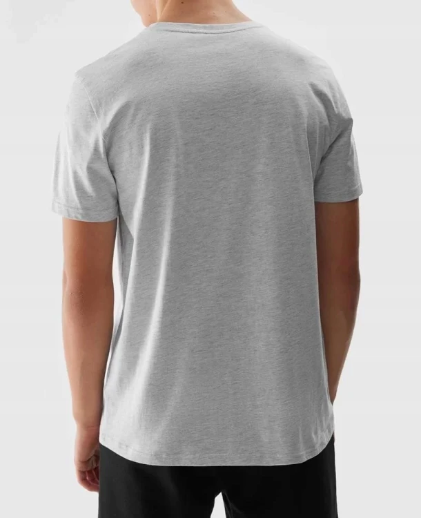 Nowy! Oryginalny 4F T-shirt S męski jasno szary z małym czarnym logo (514)