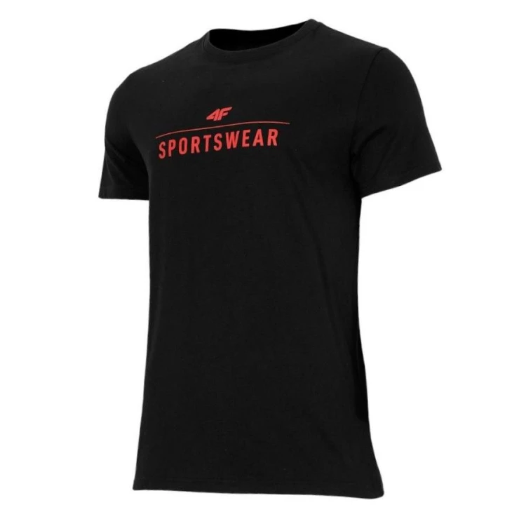Nowy! Oryginalny 4F T-shirt S męski czarny z czerwonym Sportswear 4F (255)