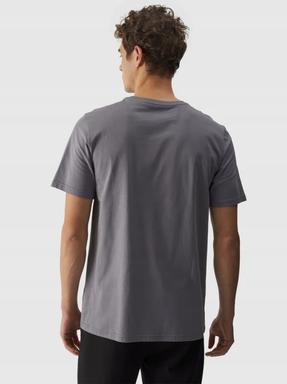Nowy! Oryginalny T-shirt męski ciemno szary 4F rozmiar S z dużym logo (221)