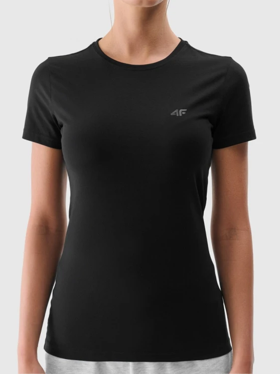 Nowy! 4F T-shirt damski czarny roz. S z małym logo (842)