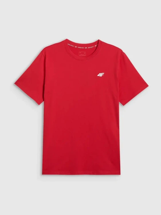 Nowy! 4F T-shirt męski M3341 czerwony roz. S z małym logo (649)