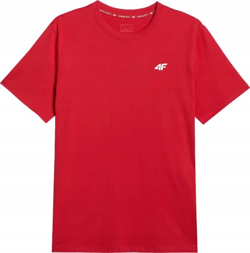 Nowy! 4F T-shirt męski M3341 t-shirt czerwony roz. M z małym logo (663)