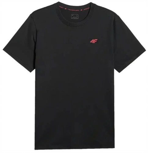 Nowy! 4F T-shirt TSHM3341 czarny roz. S z małym czerwonym logo (004)