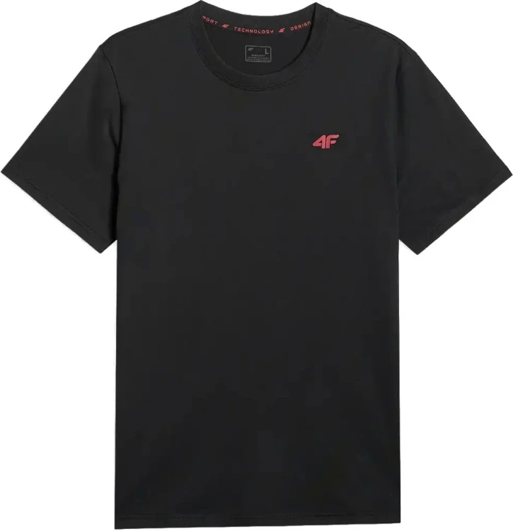 Nowy! 4F T-shirt męski TSHM3341 czarny roz. M z małym czerwonym logo (028)