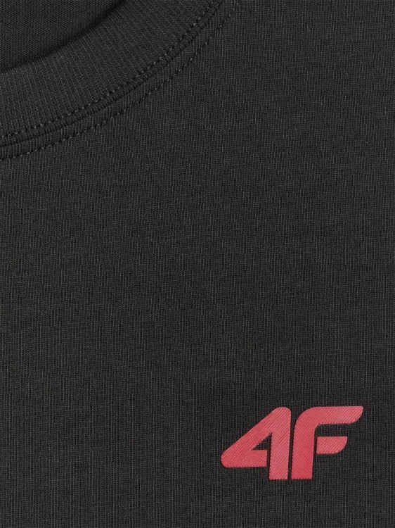 Nowy! 4F T-shirt męski TSHM3341 czarny roz. L z małym czerwonym logo (042)