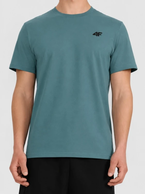 Nowy! 4F T-shirt męski M2669 ciemno zielony roz. L z małym logo (639)