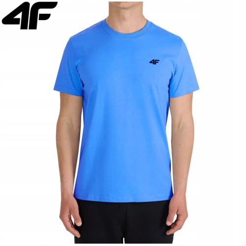 Nowy! 4F T-shirt Męski TSHM2669 błękitny roz. S z małym logo (660)