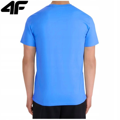 Nowy! 4F T-shirt Męski TSHM2669 błękitny roz. S z małym logo (660)