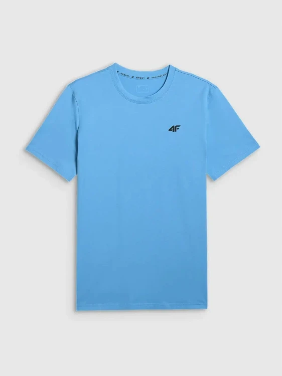 Nowy! 4F T-shirt męski TTSHM2669 błękitny roz. M z małym logo (646)