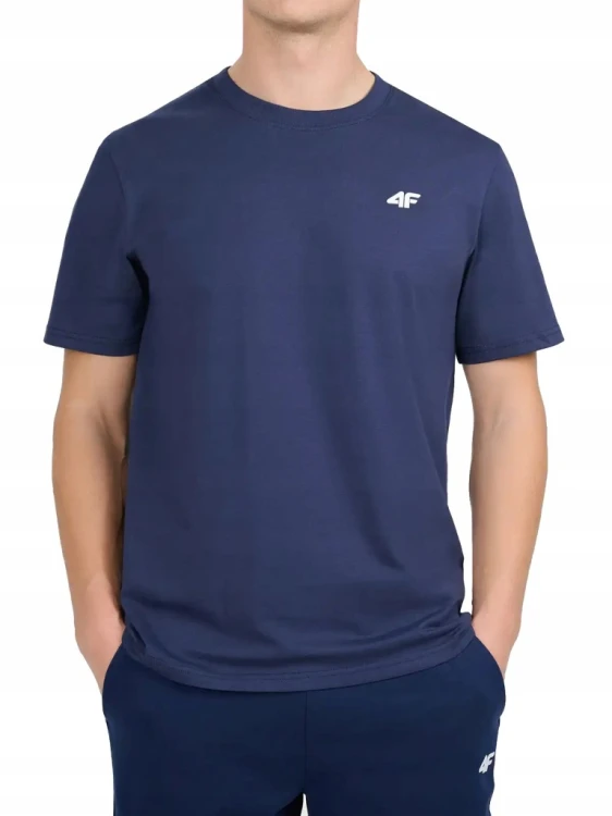 Nowy! 4F T-shirt TSHM3341 granatowy roz. L z małym logo (977)